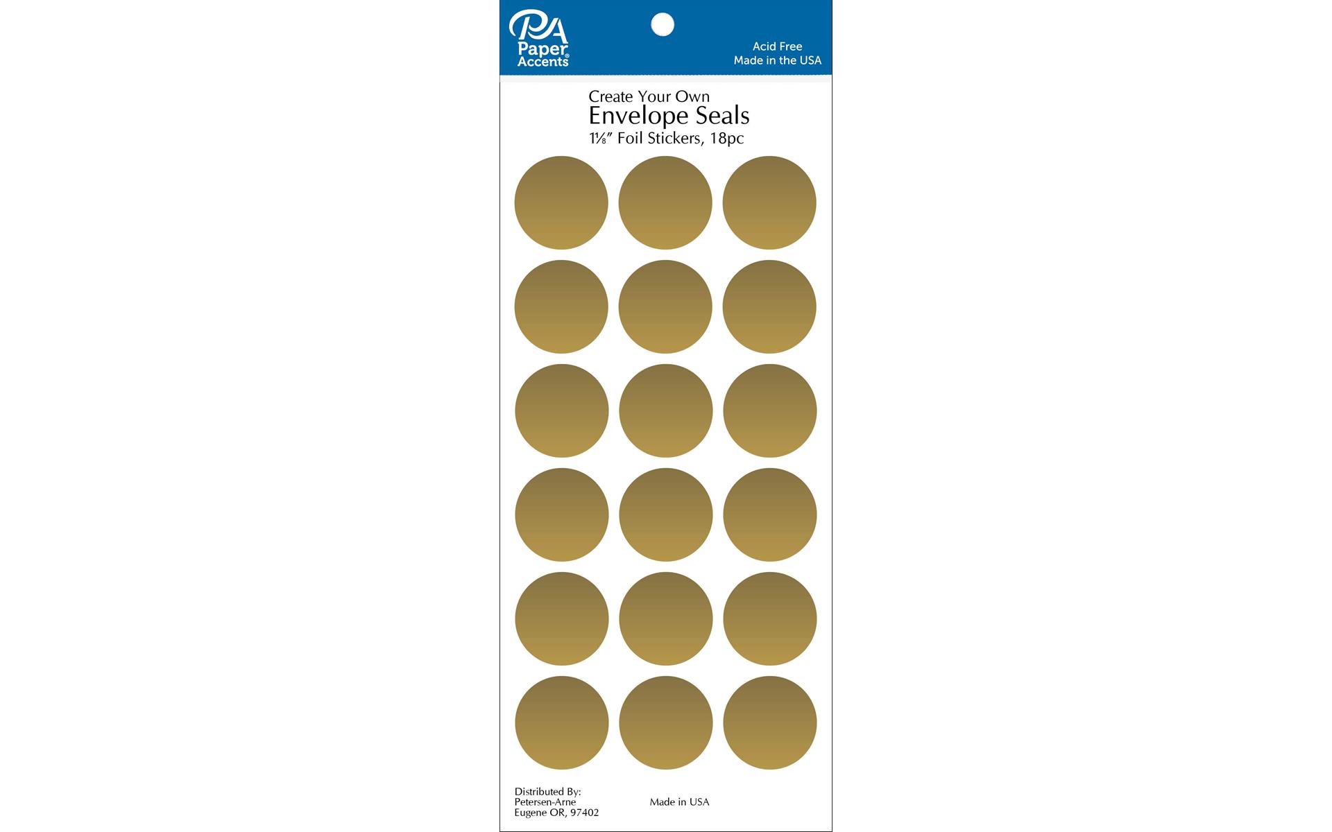 Envelope Seals 1 1/8" 18pc Gold Foil eBay