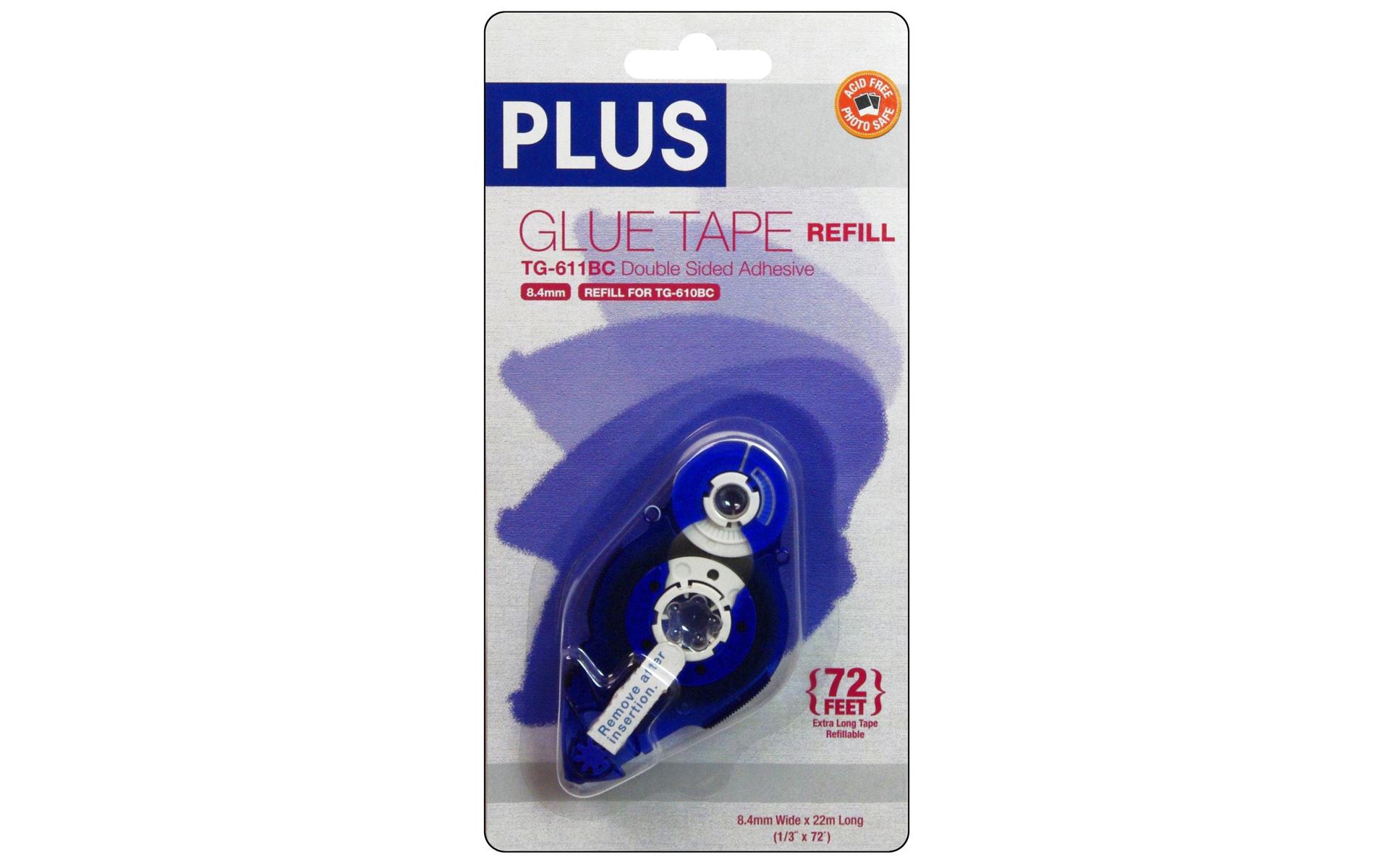 Plus Glue Tape Dbl Side 8.4mm Permanent Refill 72' eBay