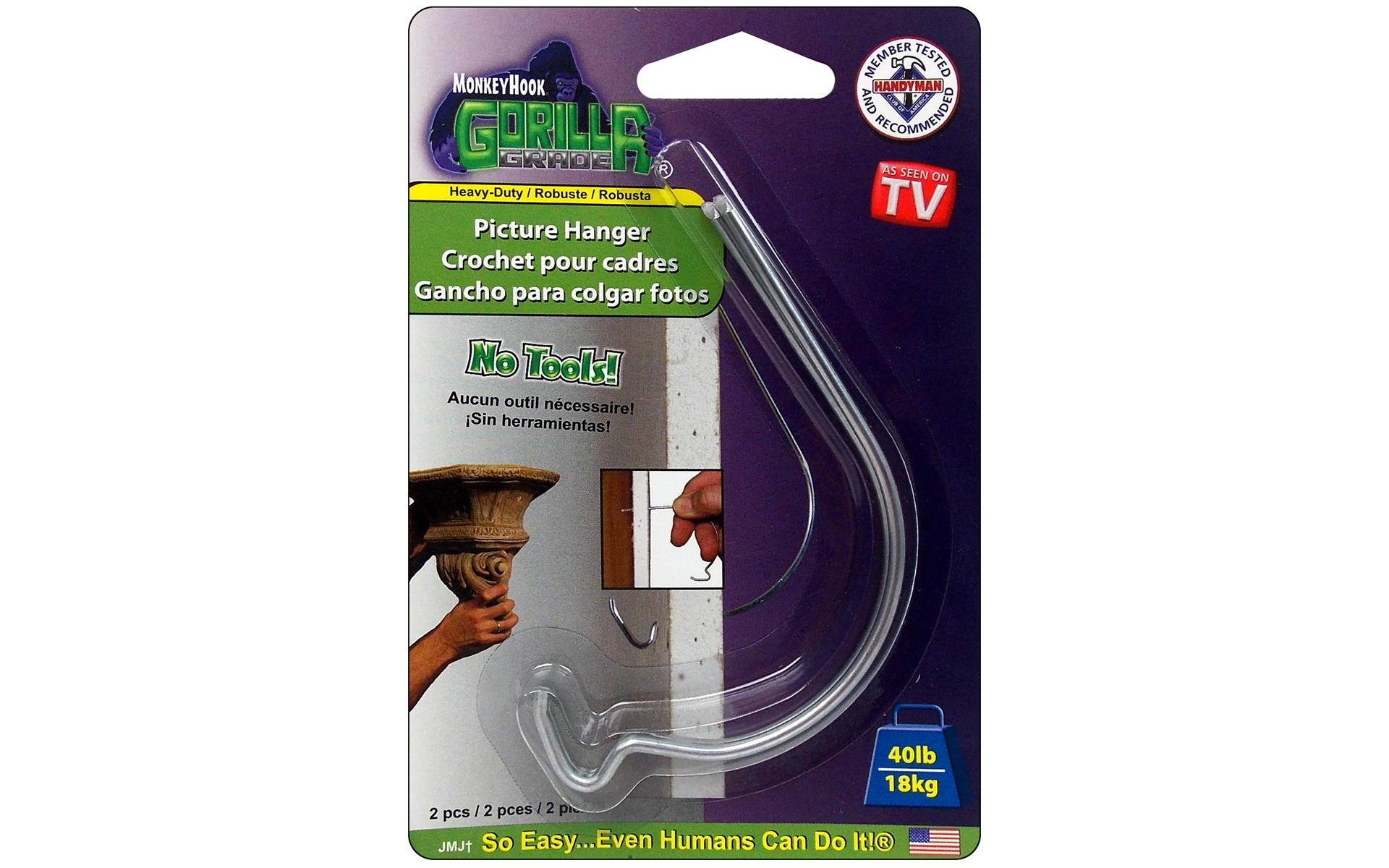Monkey Hook Picture Hanger 40lb Gorilla Grade 2pc eBay