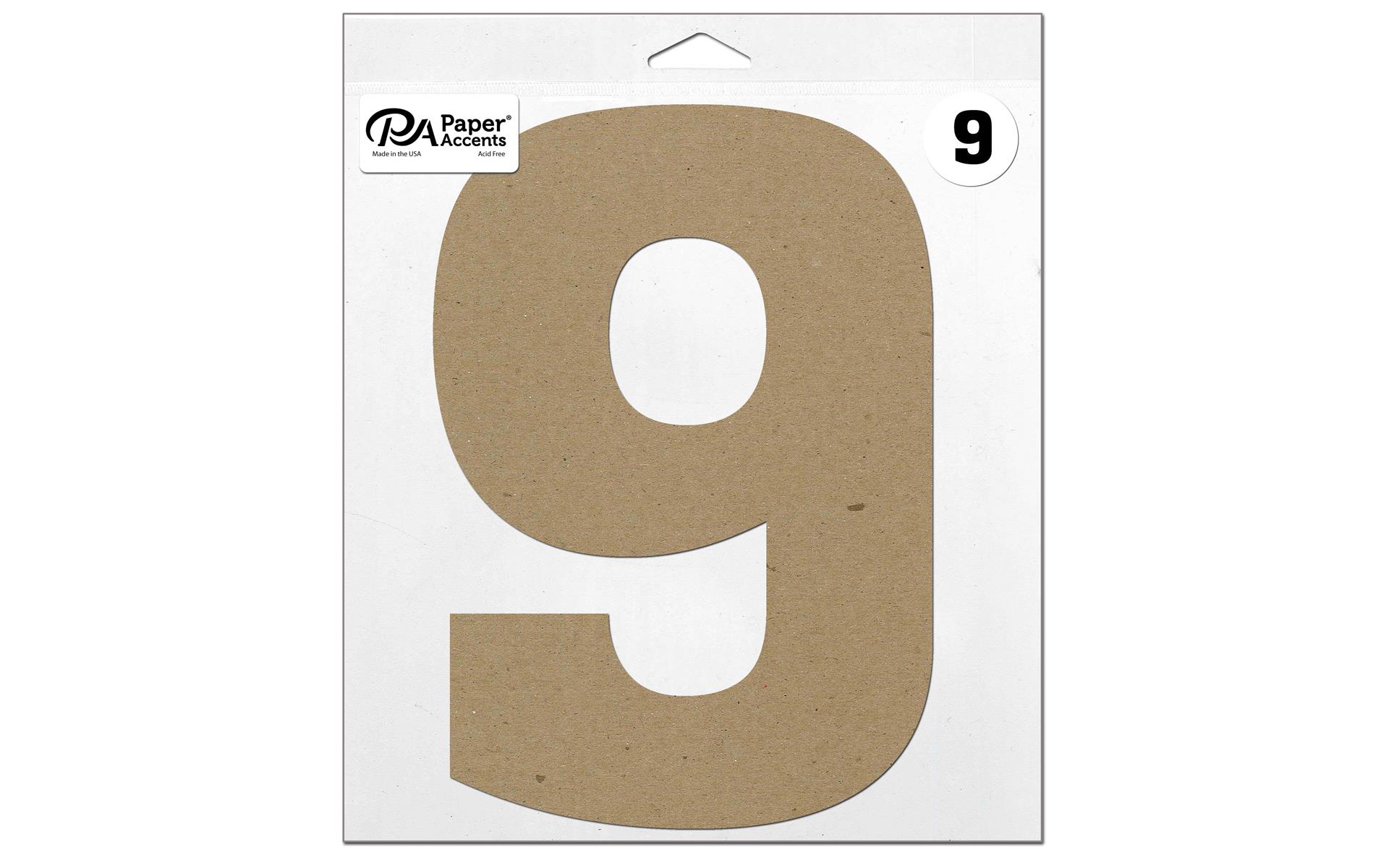 Chipboard Number 11" 9 1pc Natural