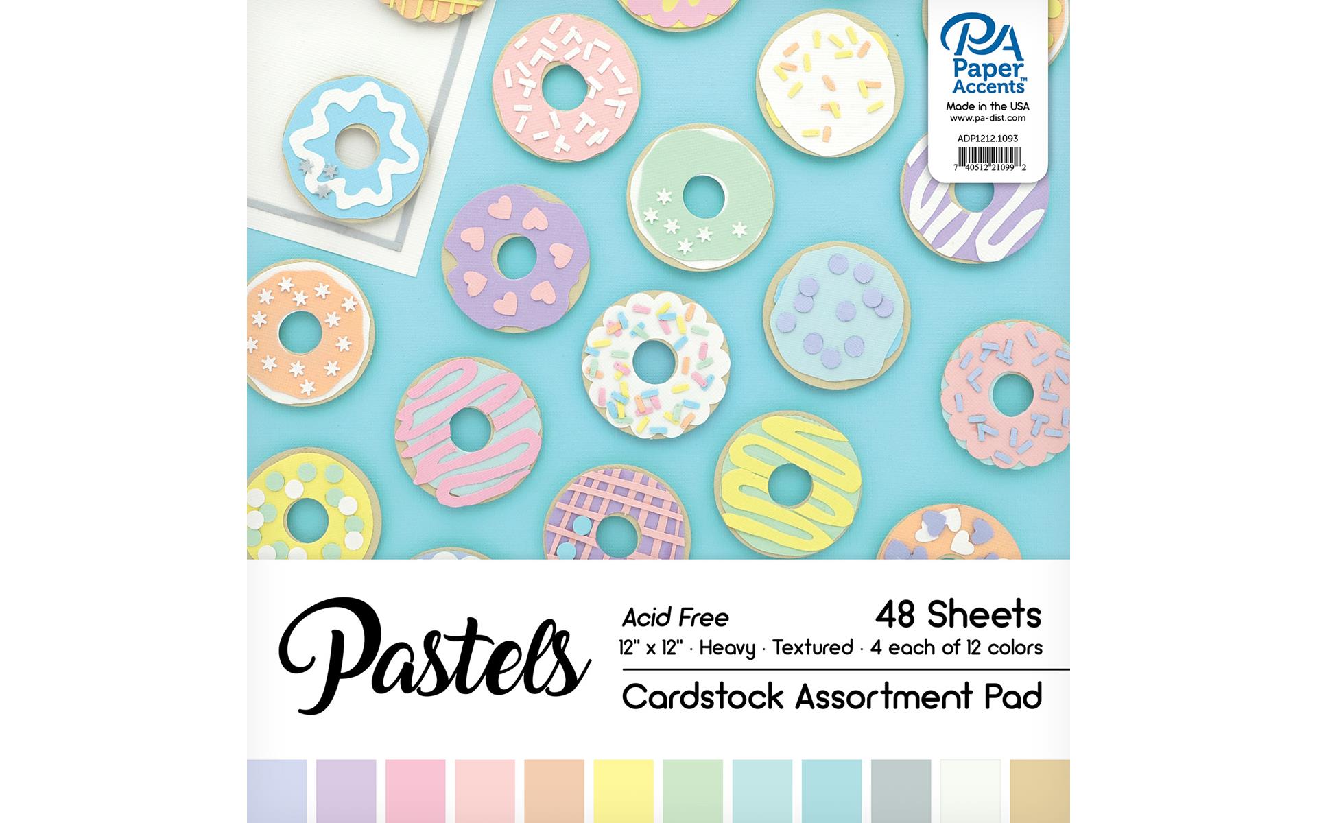Cardstock Pad 12x12 48pc Pastel Assortment eBay