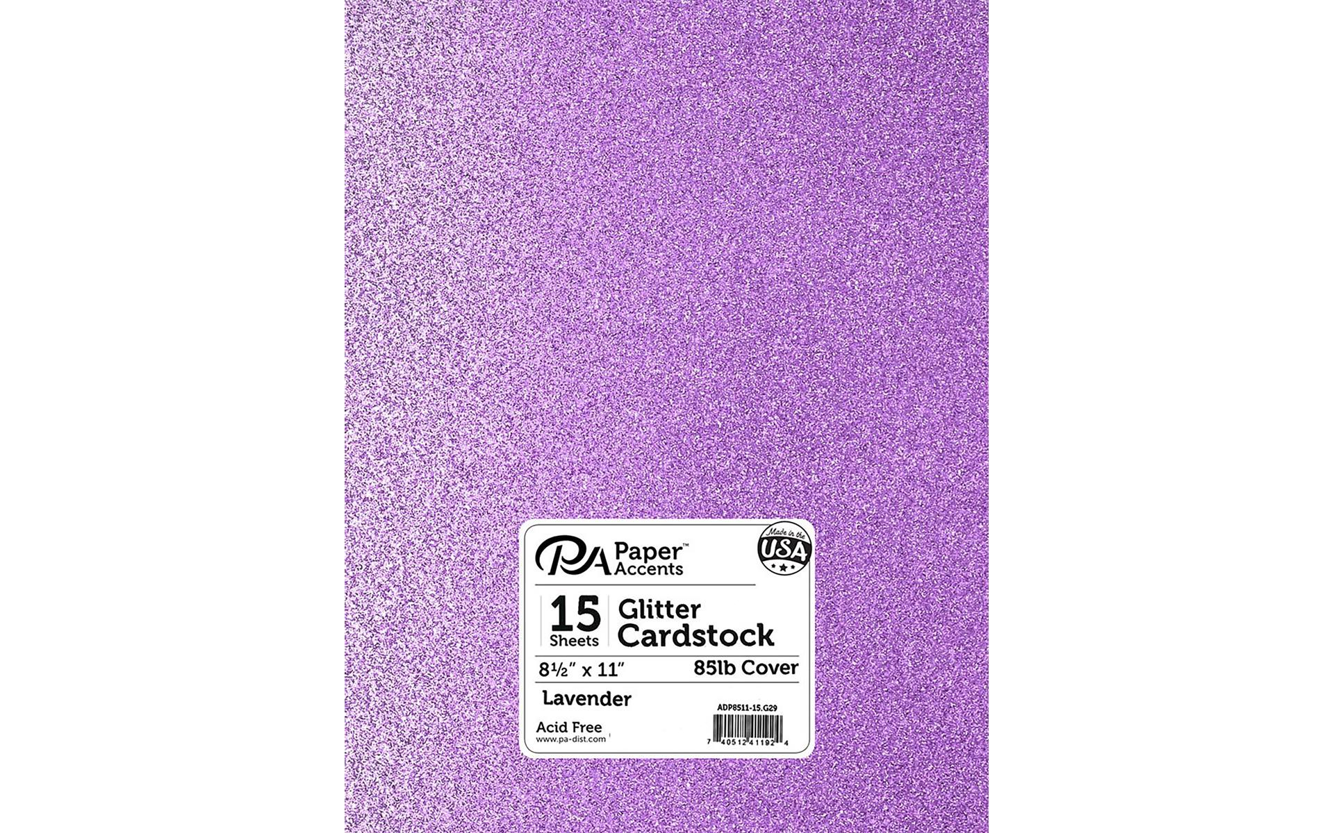 PAPER ACCENTS ADP8511-15.G29 ADP8511-15 G29 CDSTK GLITTER 8 5X11 85LB LAVENDER