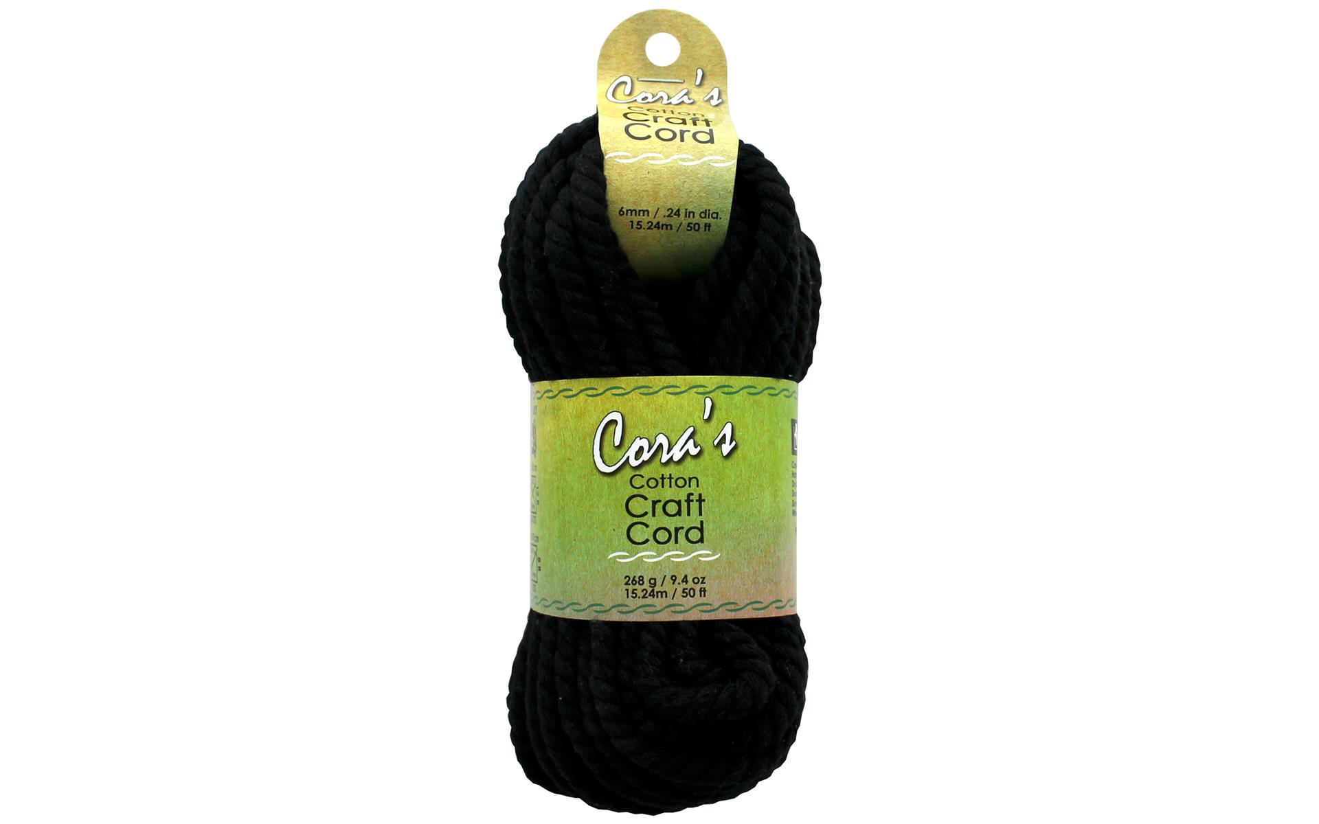Pepperell Cotton Craft Cord Cora's 6mm 50' Black | eBay