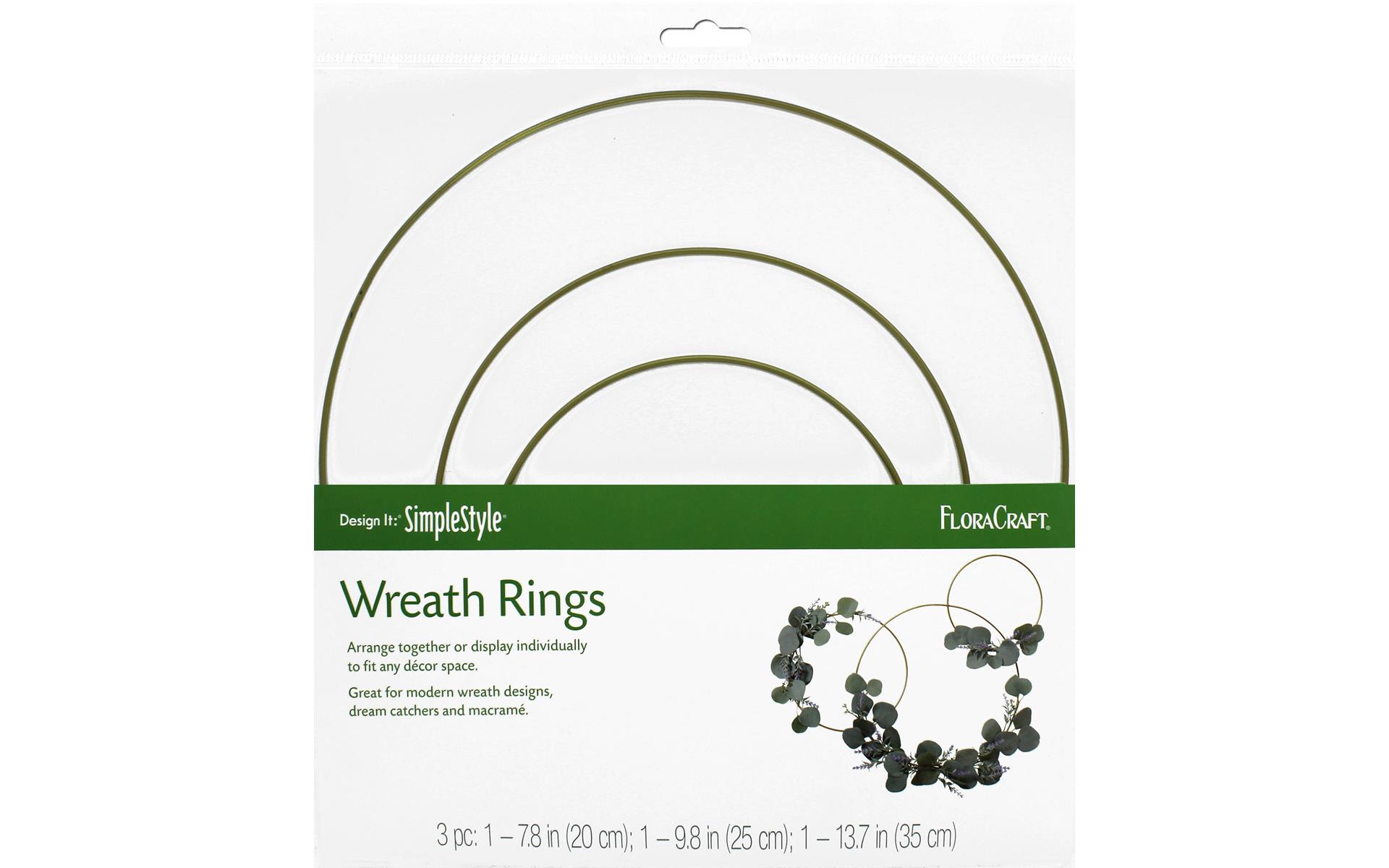 FloraCraft Wire Wreath Ring Set Gold 3pc eBay