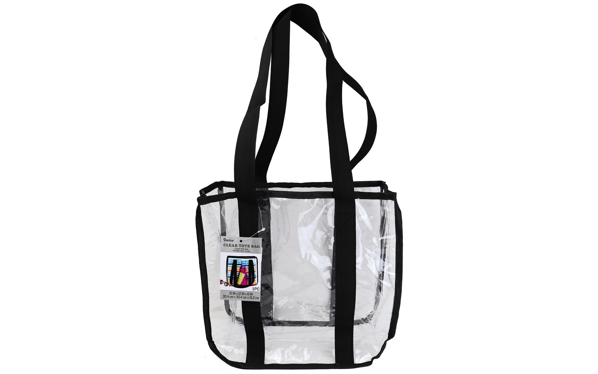 Darice Tote Bag 12x12 Black/Clear | eBay