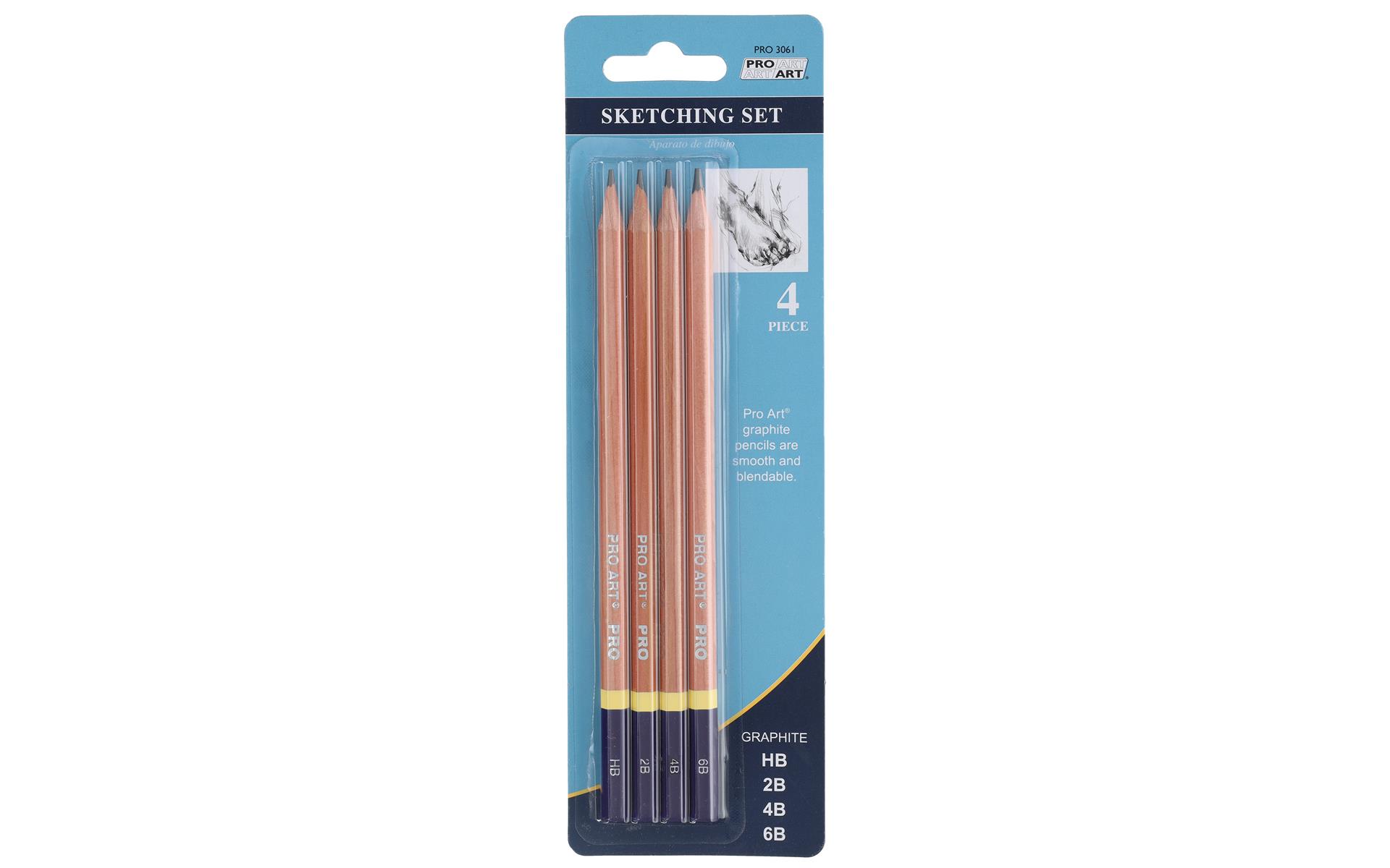 Pro Art Graphite Sketch Pencil Set 4pc Carded eBay