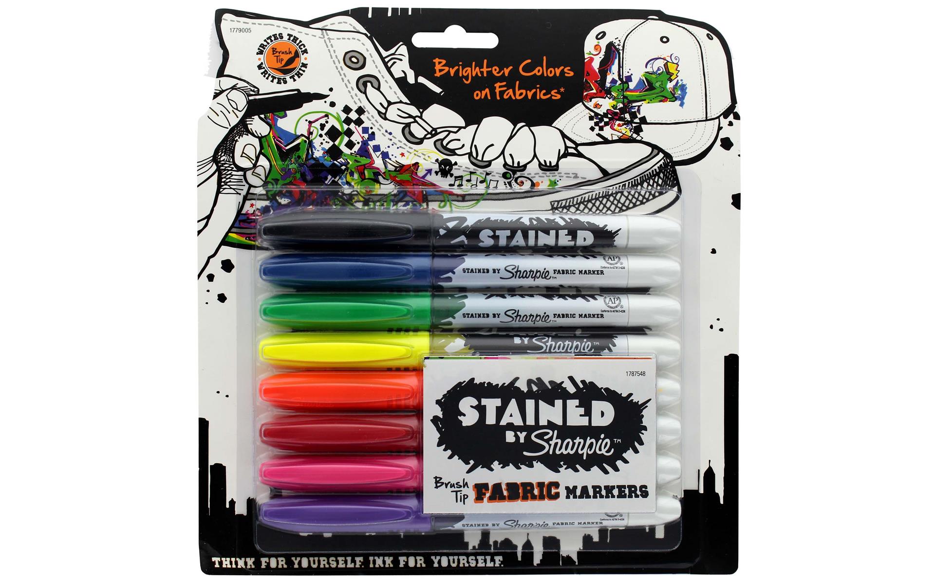 Sharpie Stained Brush Tip Fabric Marker Set 8pc eBay