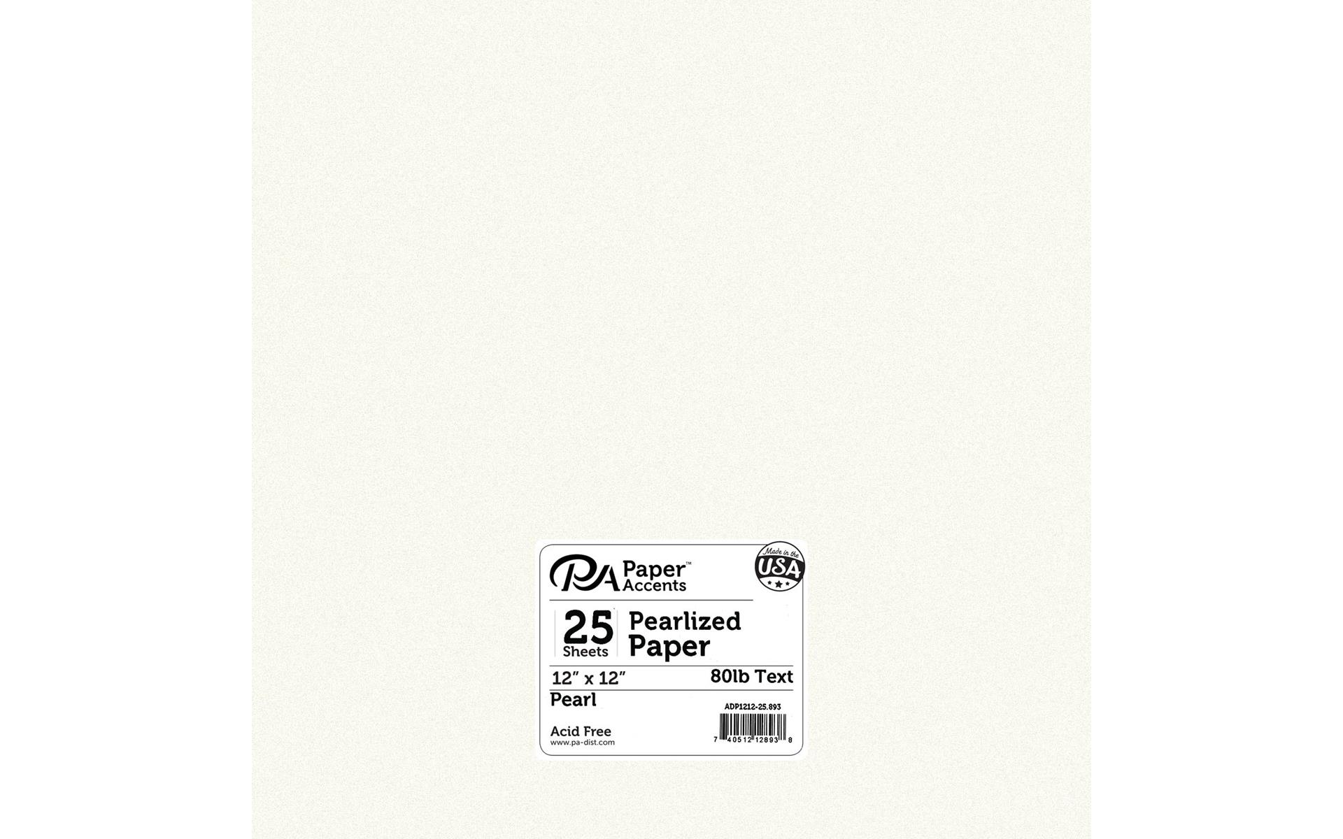 Paper Pearlized 12x12 80lb 25pcpk Pearl 