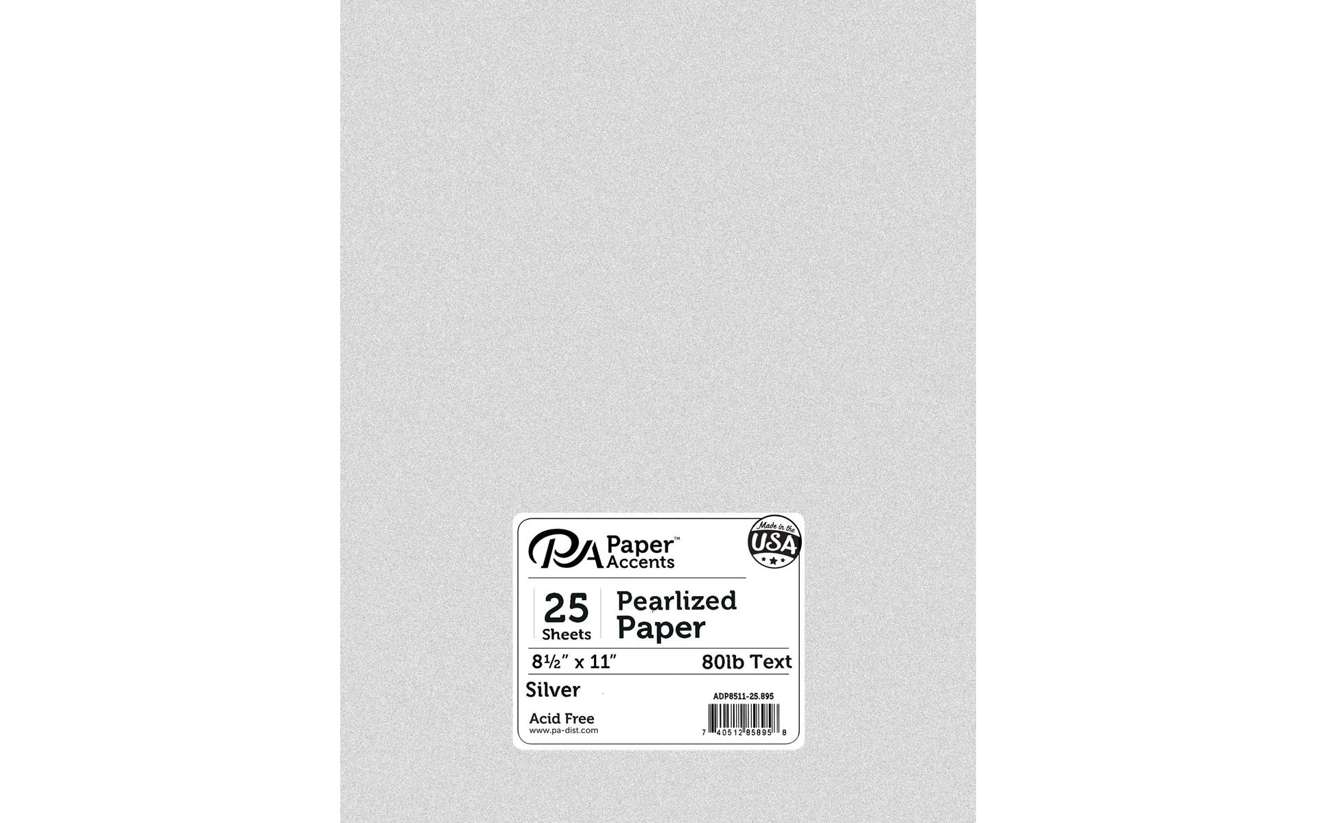 Paper Pearlized 8.5x11 80lb 25pcPk Silver | eBay